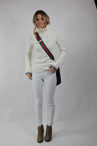 Cotton Cabled Turtle Neck Sweater