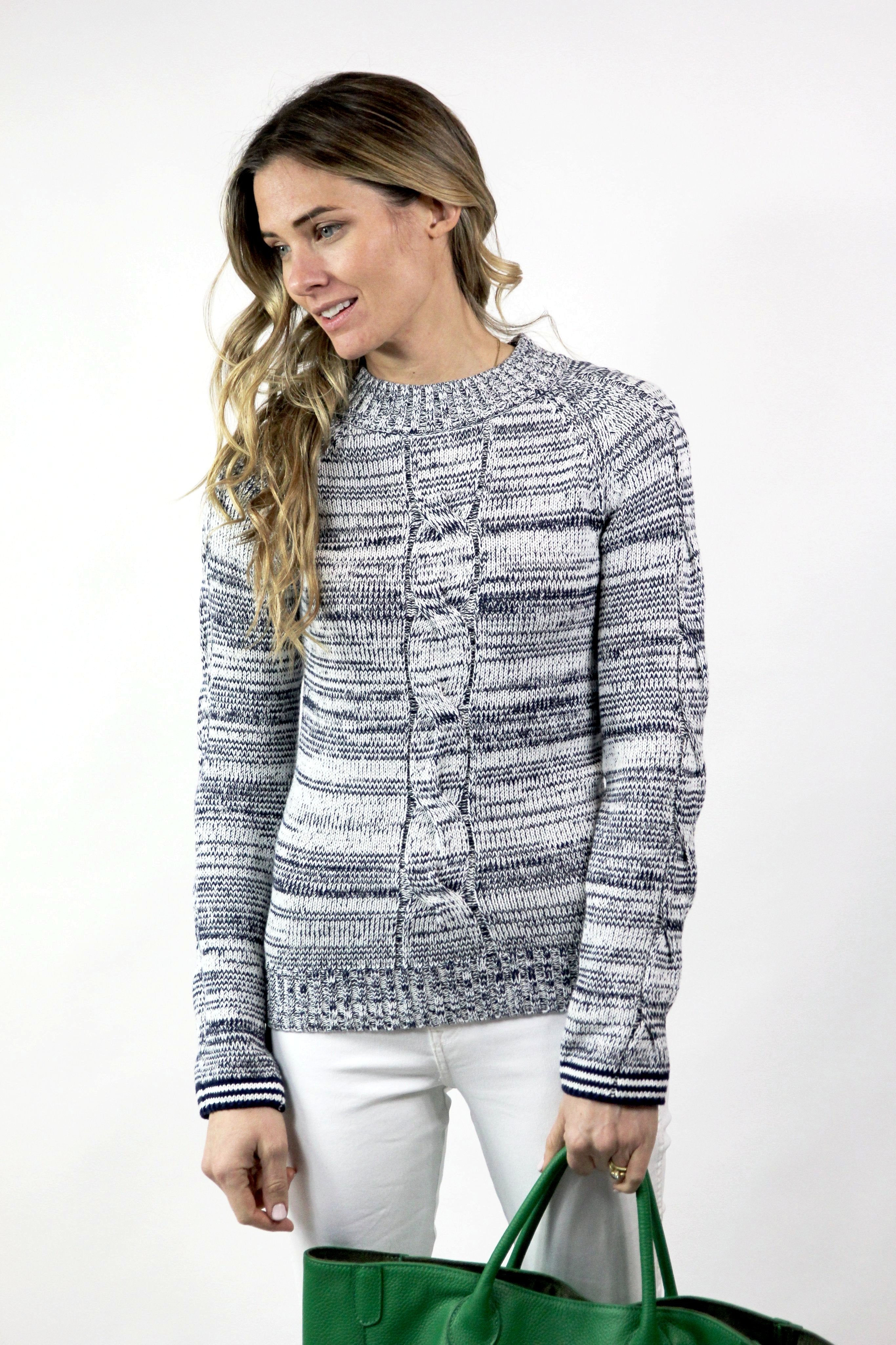 Cotton Cabled Crew Sweater